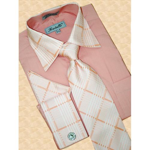Fratello Salmon Shirt/Tie/Hanky Set DS3718P2